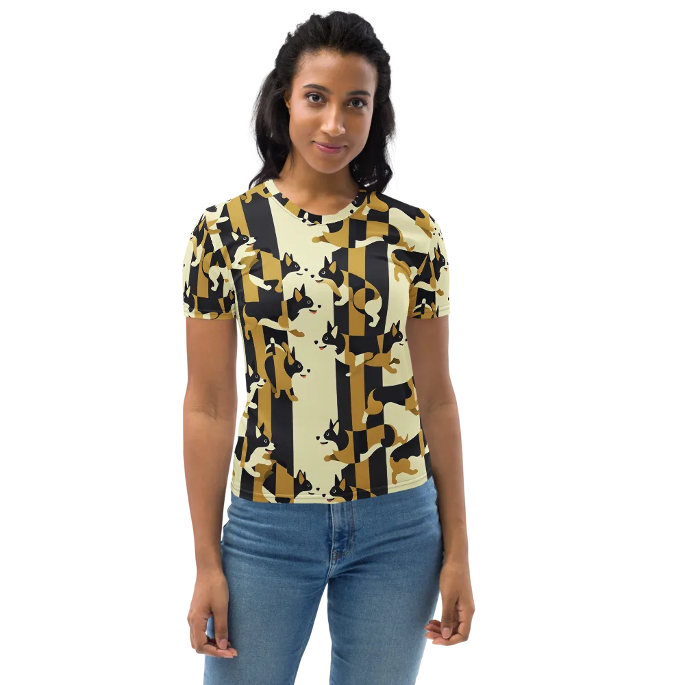 Gilded Hound on Women's Crew Neck T-Shirt — Front