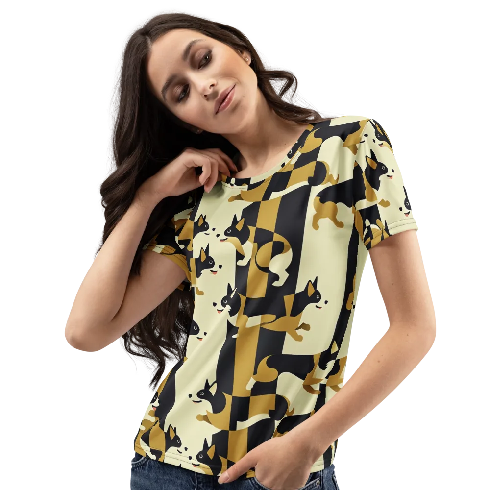 Gilded Hound on Women's Crew Neck T-Shirt — Left Front