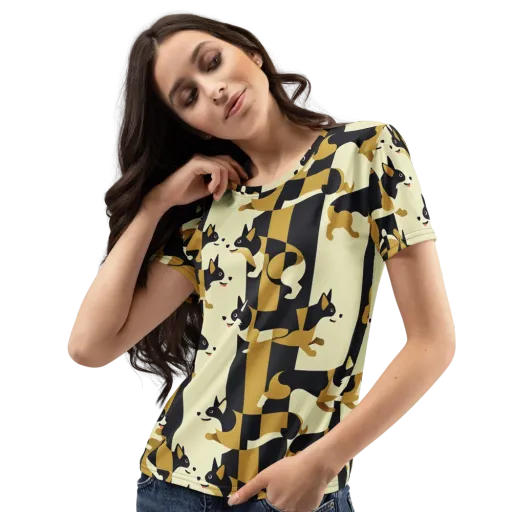 Gilded Hound on a Women's Crew Neck T-Shirt