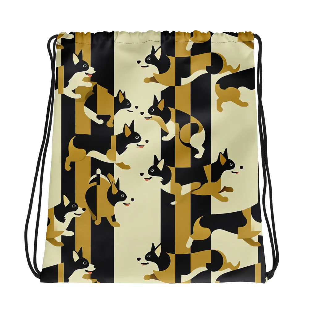 Gilded Hound on Drawstring Bag — Photo