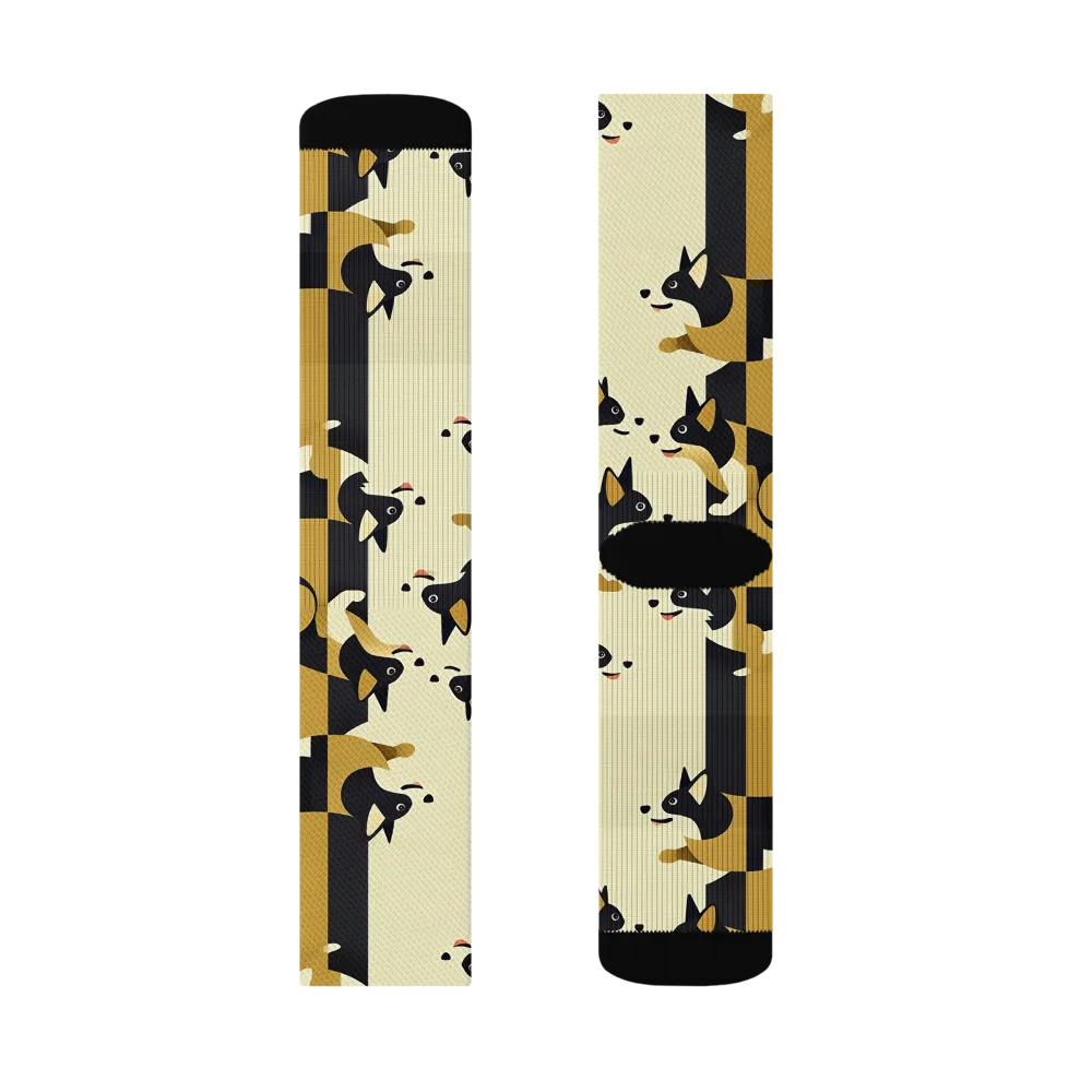 Gilded Hound on Socks — Left Sock