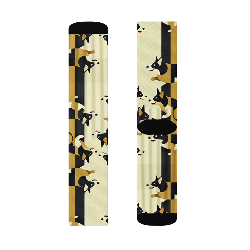 Gilded Hound on Socks — Right Sock