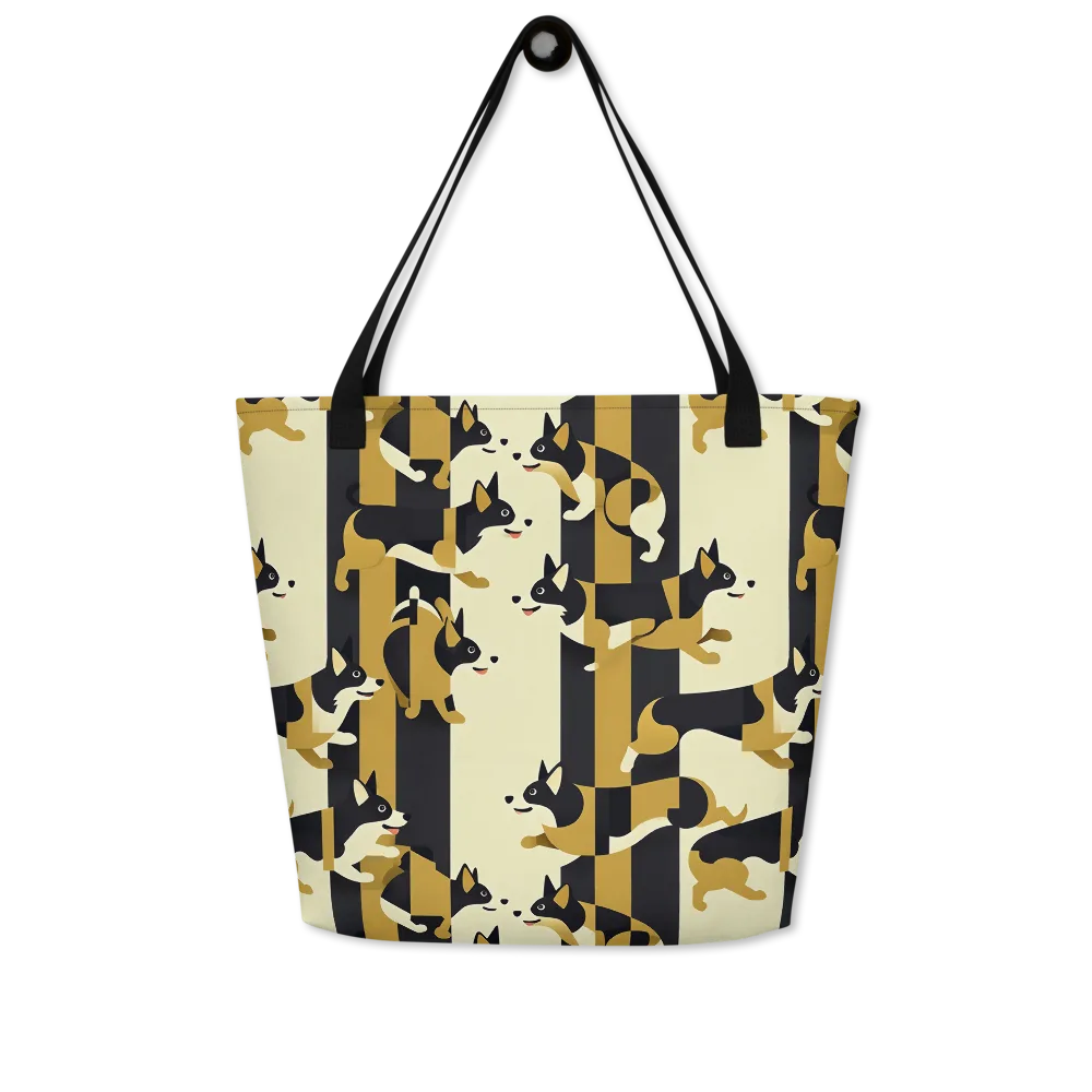 Gilded Hound on Large Tote Bag W/ Pocket — Front