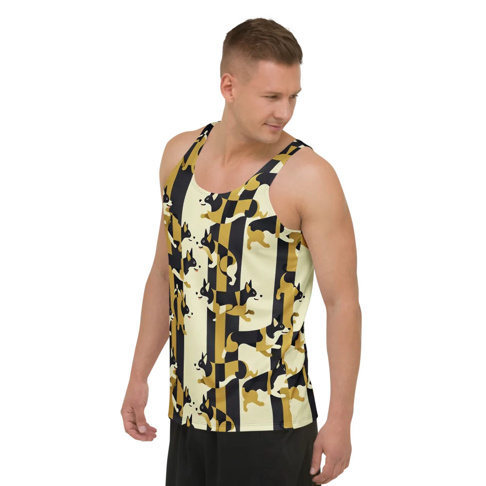 Gilded Hound on Men's Tank Top — Left Front