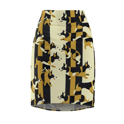Gilded Hound on a Pencil Skirt