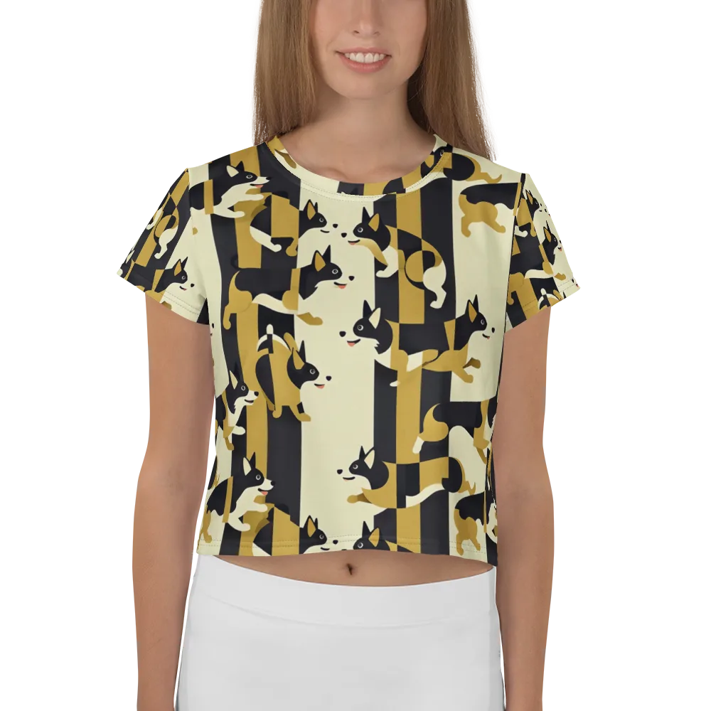 Gilded Hound on Crop Tee — Front