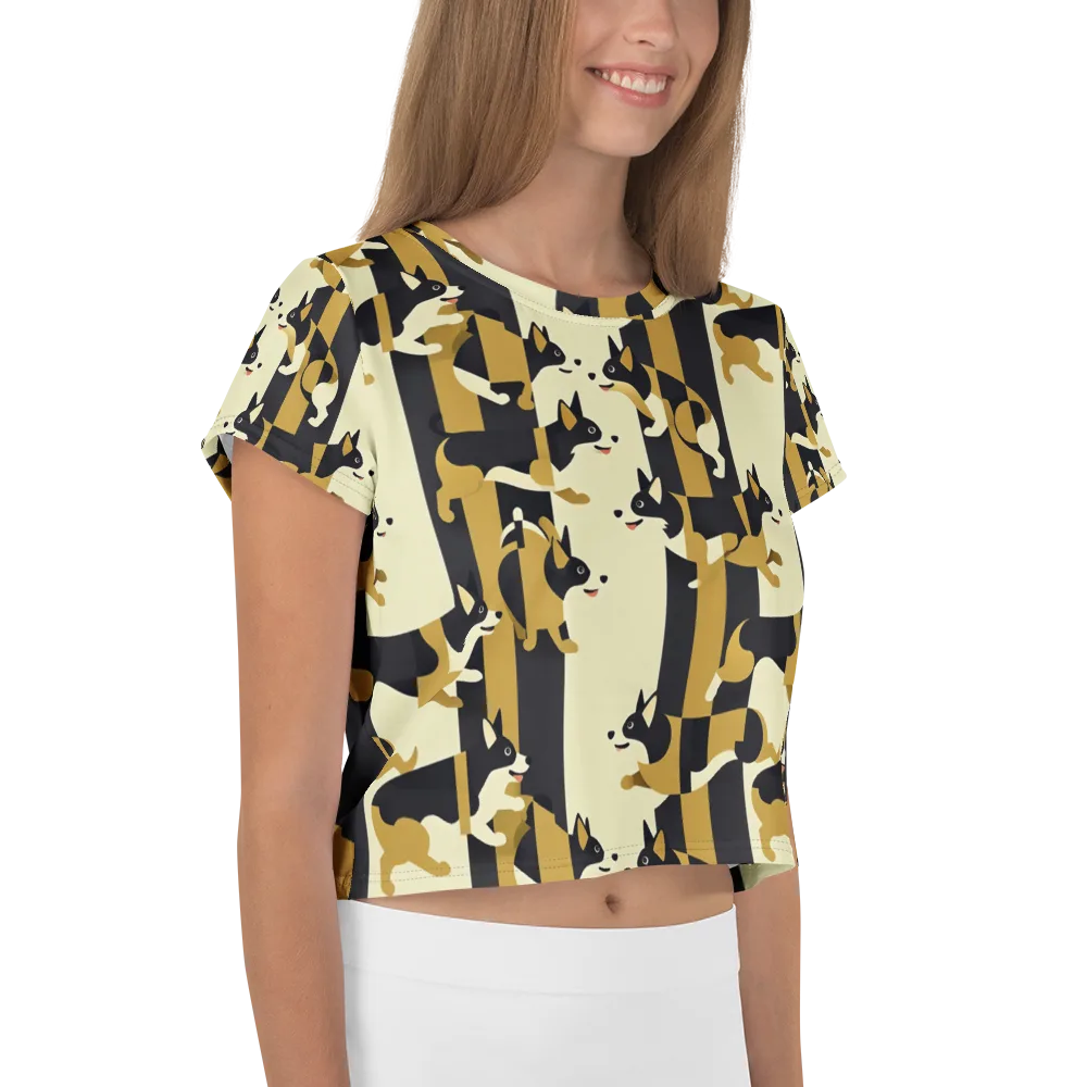 Gilded Hound on Crop Tee — Right