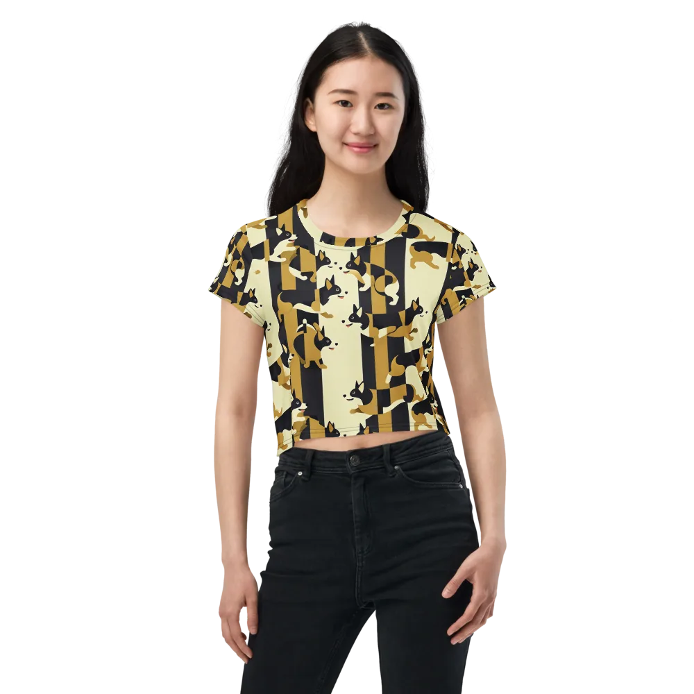 Gilded Hound on Crop Tee — Front