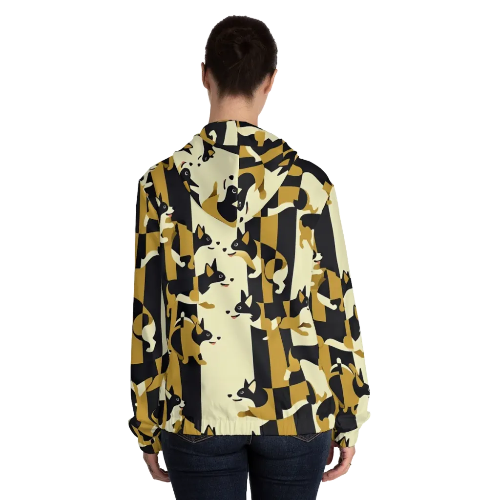 Gilded Hound on Women's Full-Zip Hoodie — Back On Person