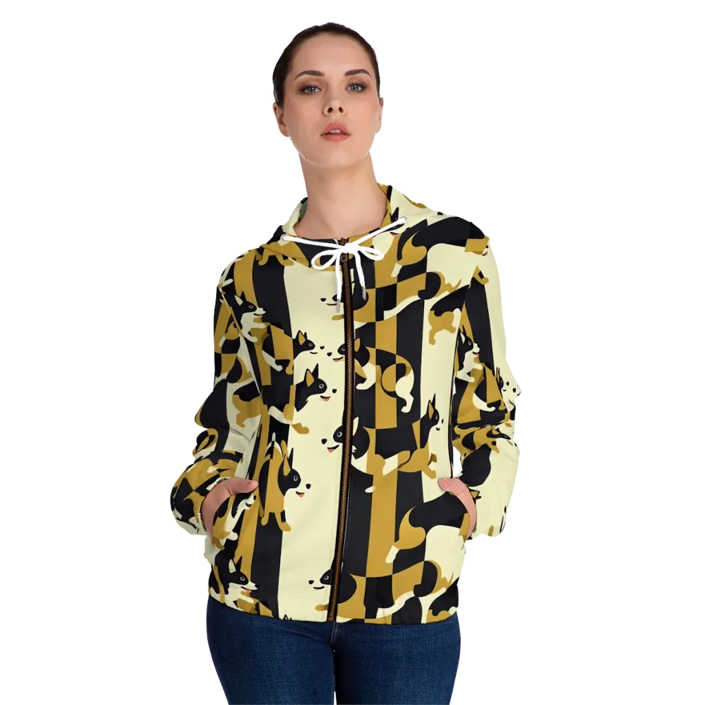 Gilded Hound on Women's Full-Zip Hoodie — Front On Person