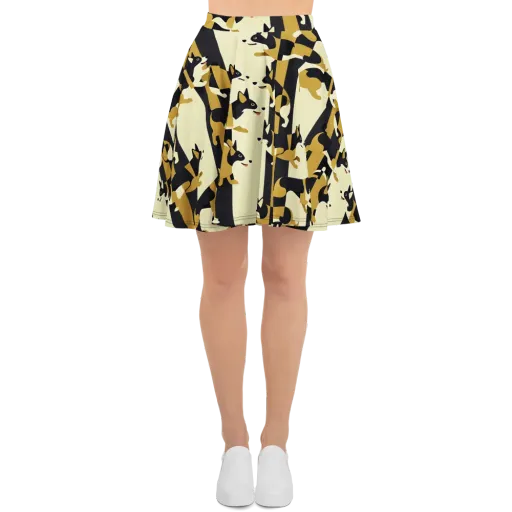 Gilded Hound on a Skater Skirt