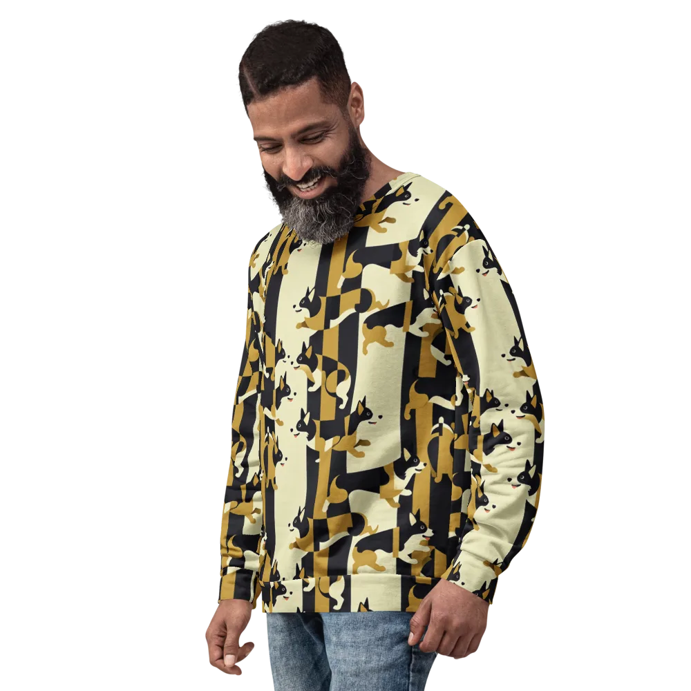 Gilded Hound on Sweatshirt — Left Front