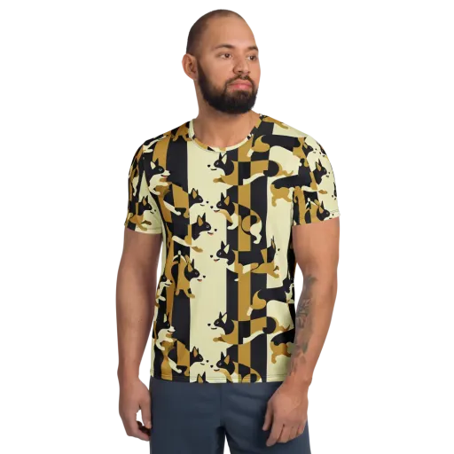 Gilded Hound on a Men's Athletic T-Shirt