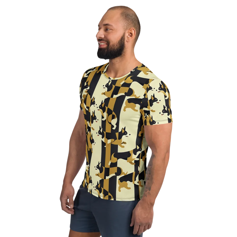 Gilded Hound on Men's Athletic T-Shirt — Left