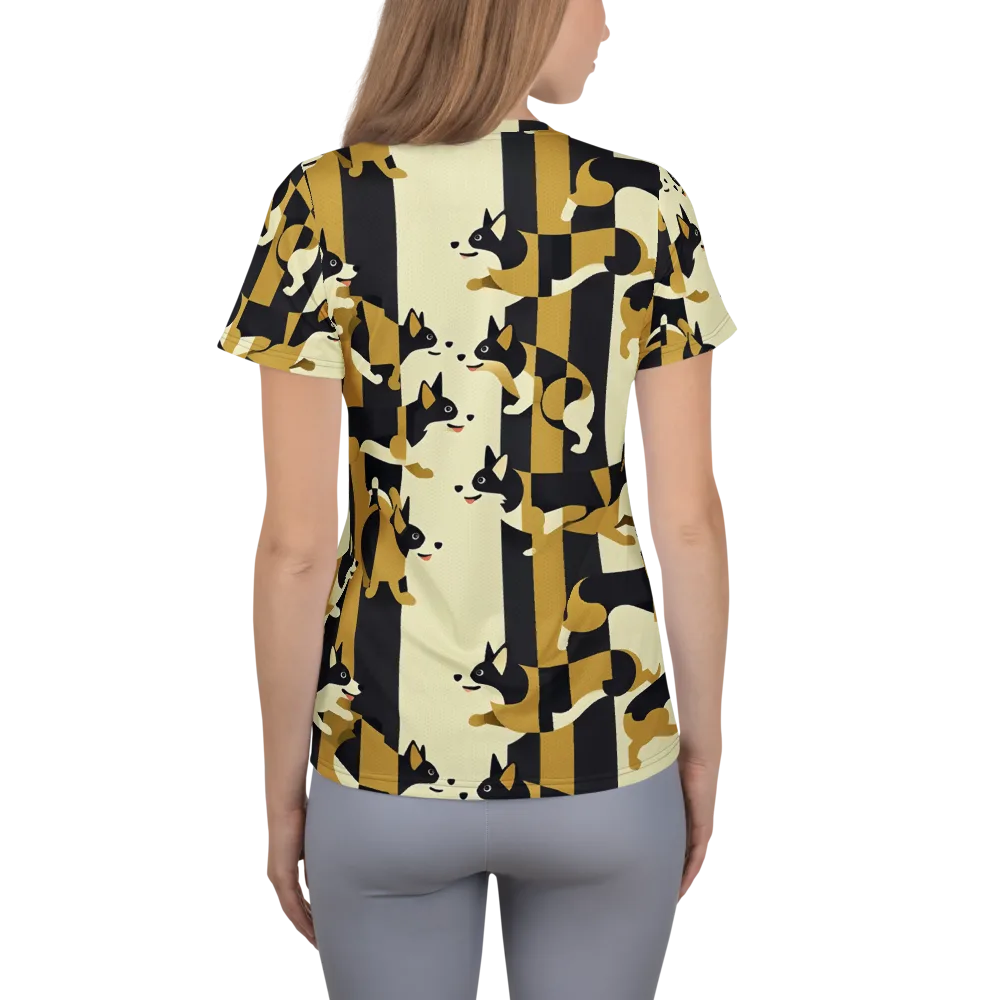 Gilded Hound on Women's Athletic T-Shirt — Back
