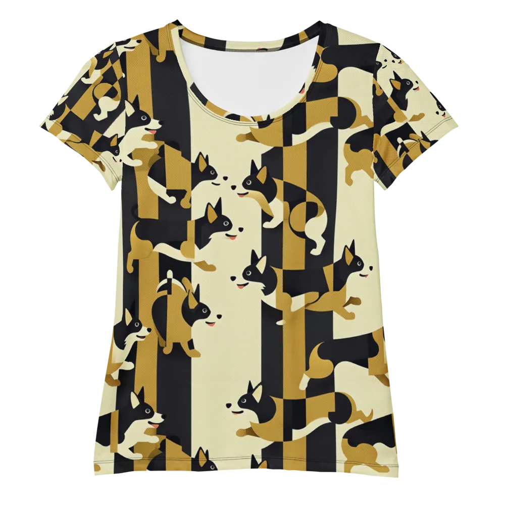 Gilded Hound on Women's Athletic T-Shirt — Front