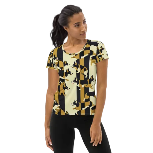 Gilded Hound on a Women's Athletic T-Shirt
