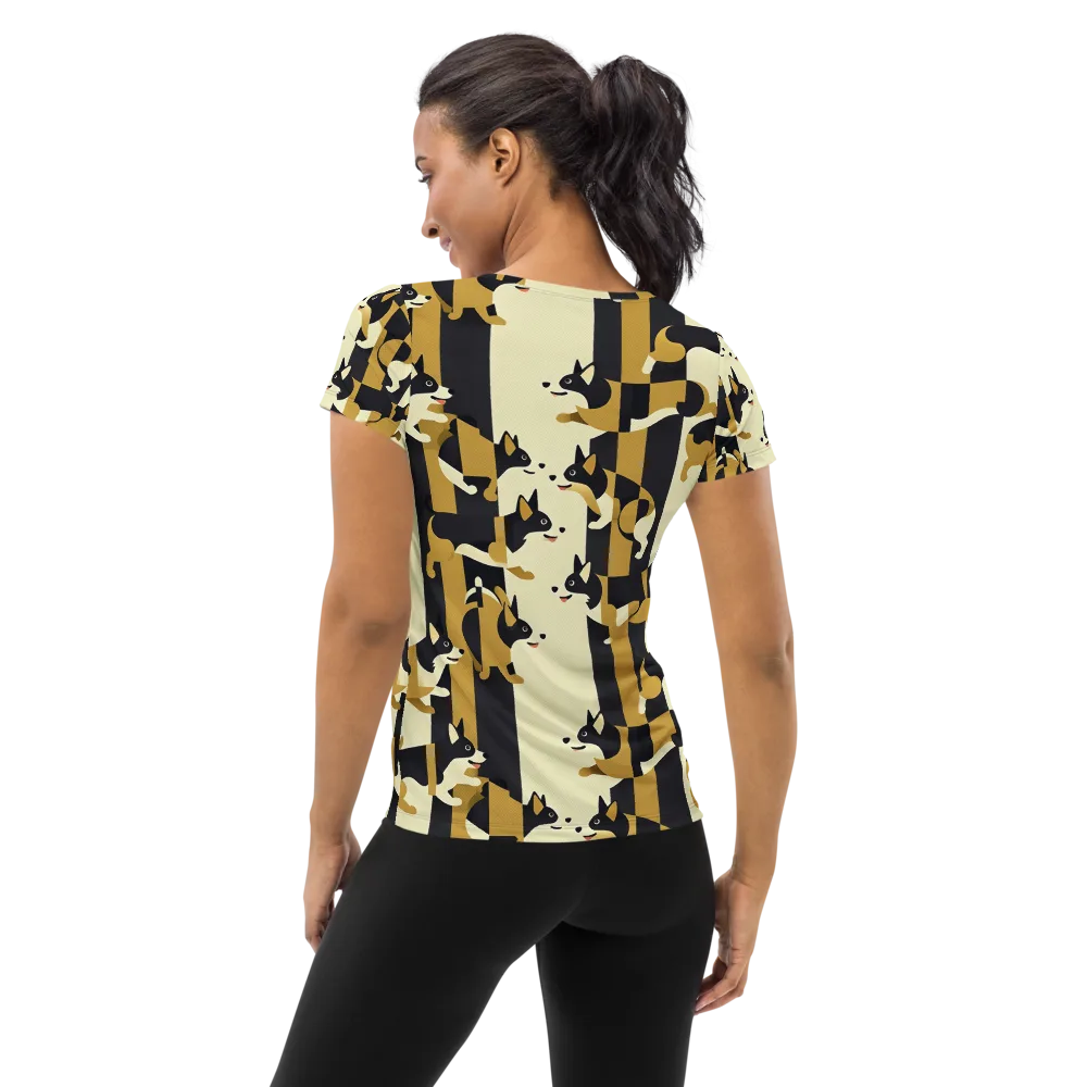 Gilded Hound on Women's Athletic T-Shirt — Back