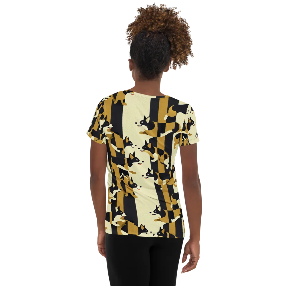 Gilded Hound on Women's Athletic T-Shirt — Back