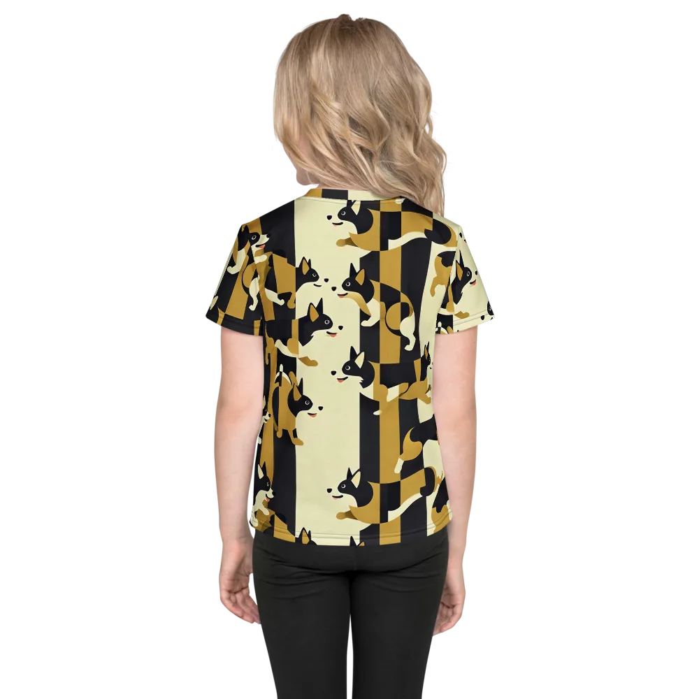 Gilded Hound on Kids Crew Neck T-Shirt — Back