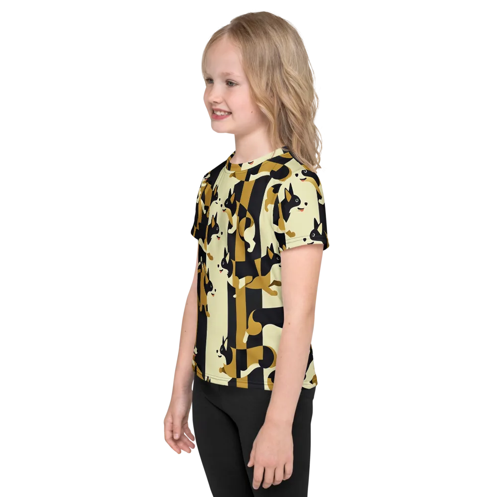 Gilded Hound on Kids Crew Neck T-Shirt — Left