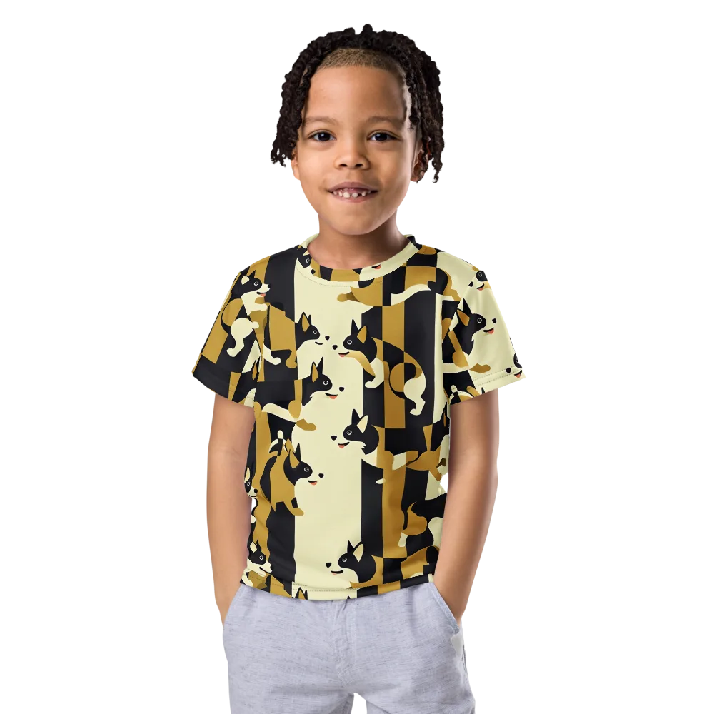 Gilded Hound on Kids Crew Neck T-Shirt — Front