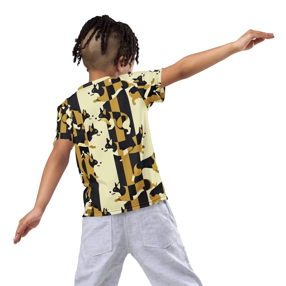 Gilded Hound on Kids Crew Neck T-Shirt — Back