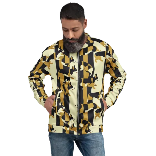Gilded Hound on a Bomber Jacket