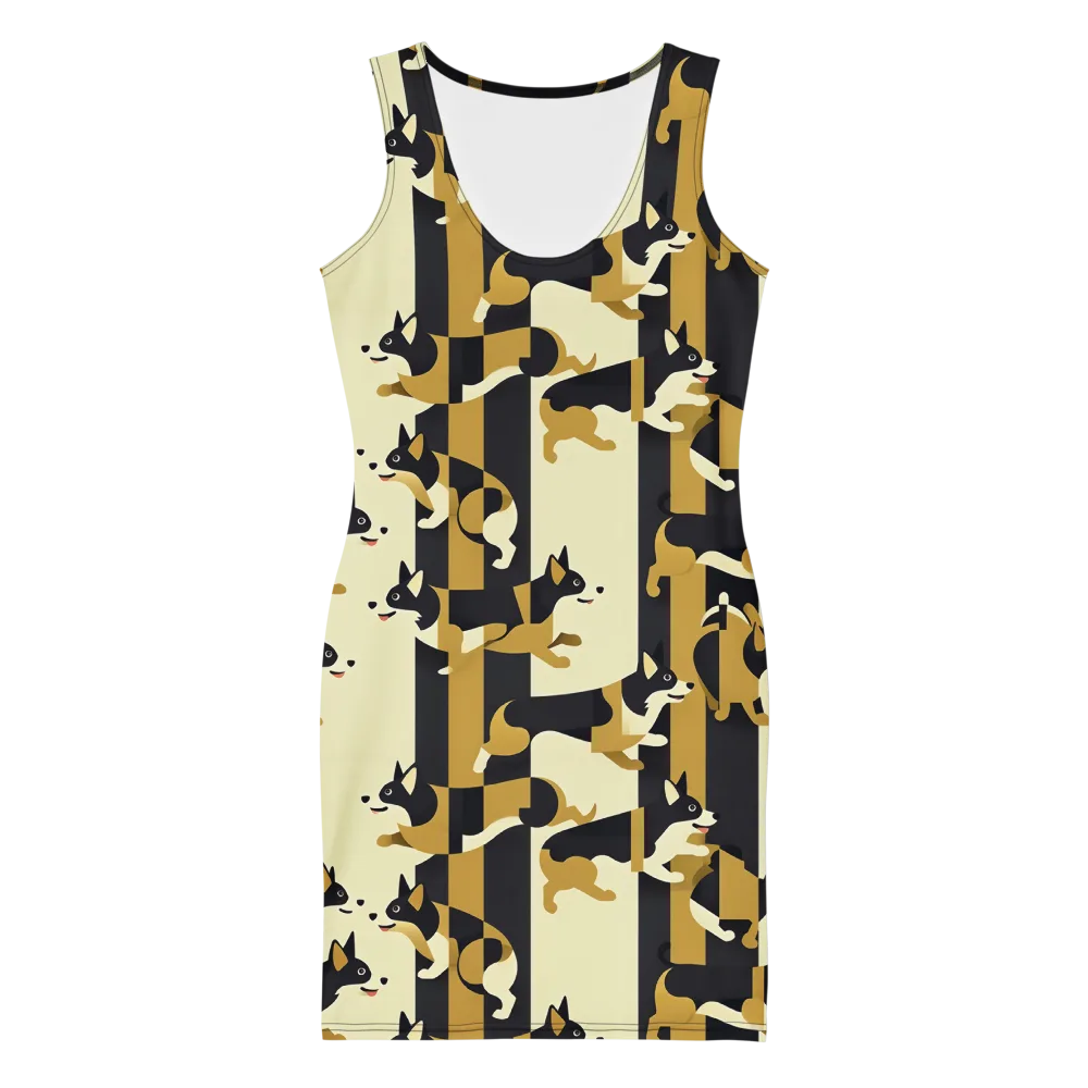 Gilded Hound on Bodycon Dress — Front