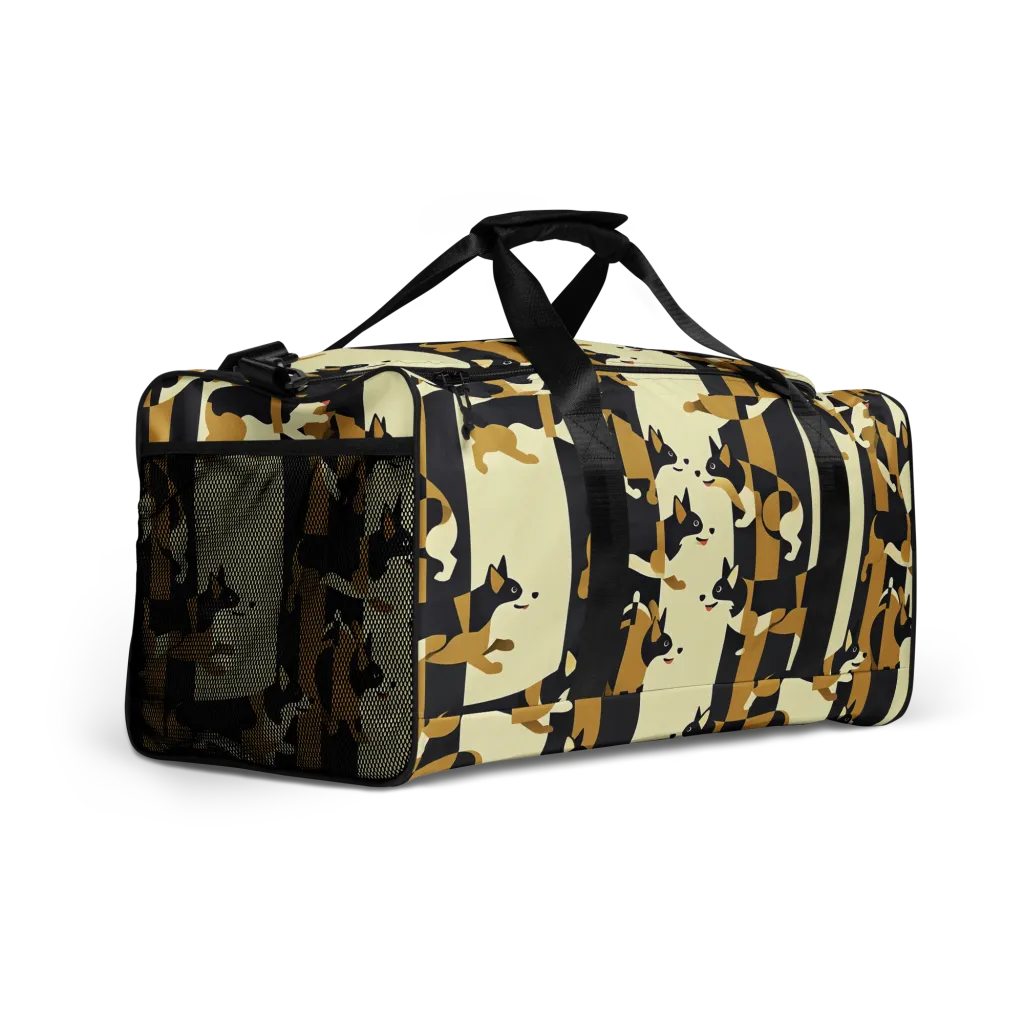Gilded Hound on Duffle Bag — Right Front