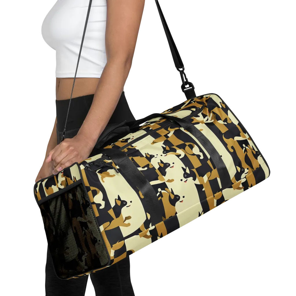 Gilded Hound on Duffle Bag — Front