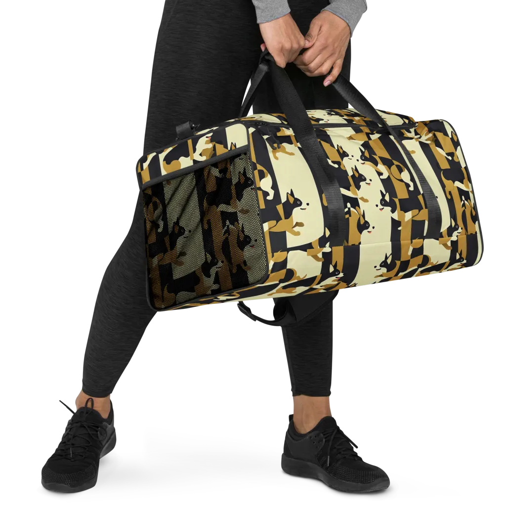 Gilded Hound on Duffle Bag — Right Front