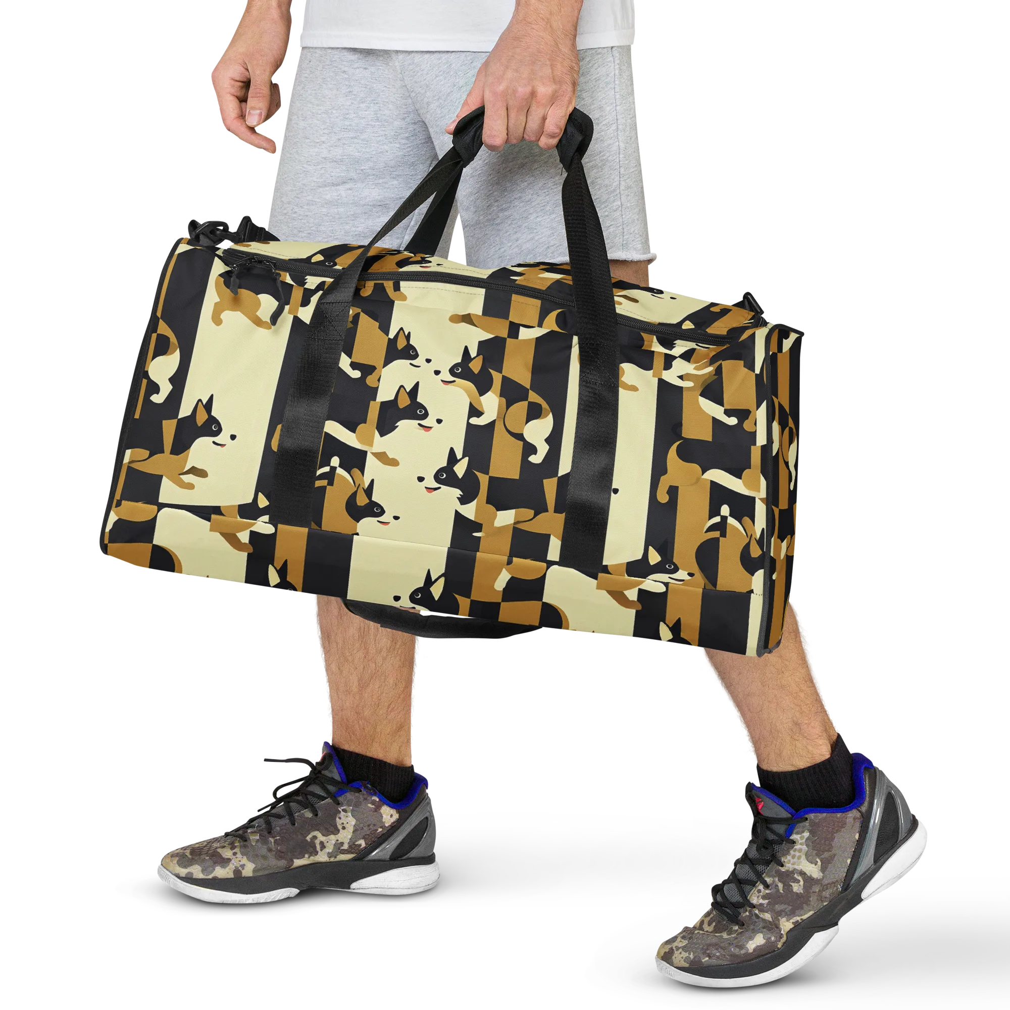 Gilded Hound on Duffle Bag — Front