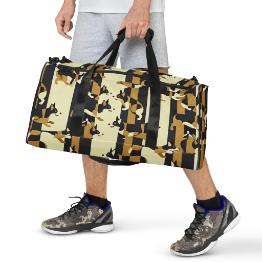 Gilded Hound on a Duffle Bag