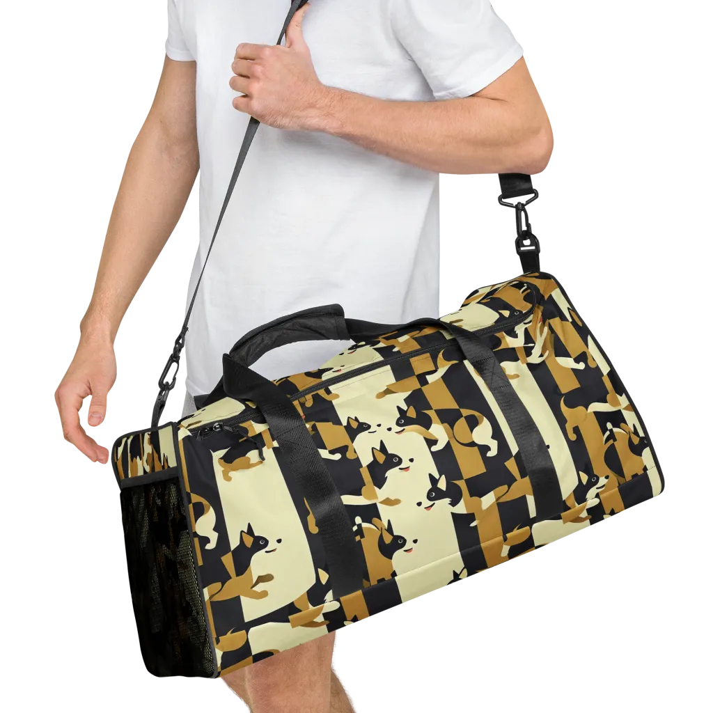 Gilded Hound on Duffle Bag — Right Front