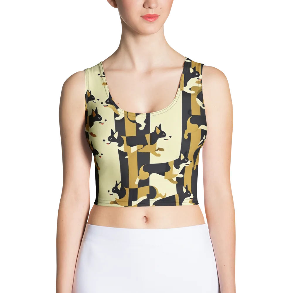 Gilded Hound on Crop Top — Front