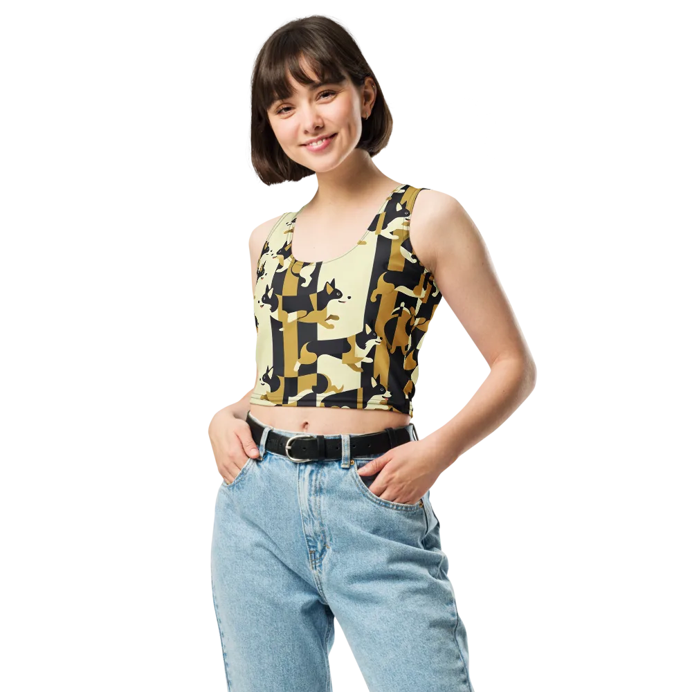 Gilded Hound on Crop Top — Front