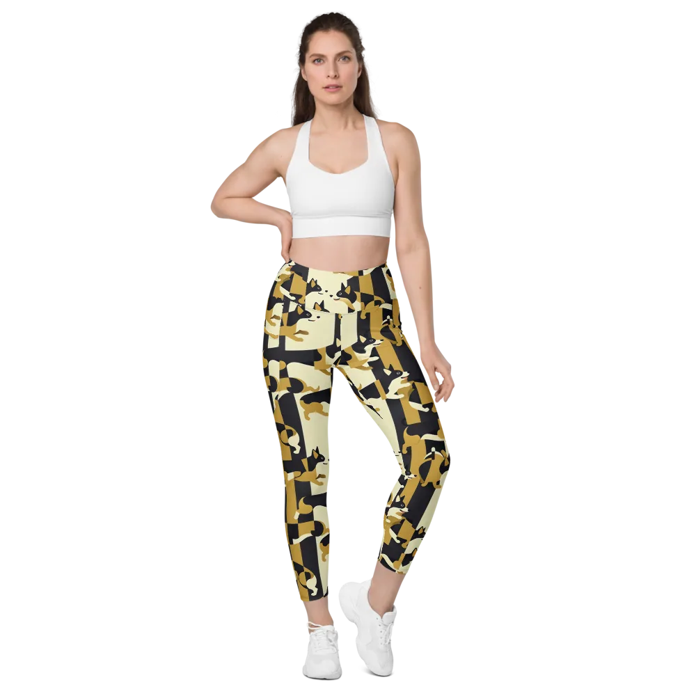 Gilded Hound on Leggings with Pockets — Front