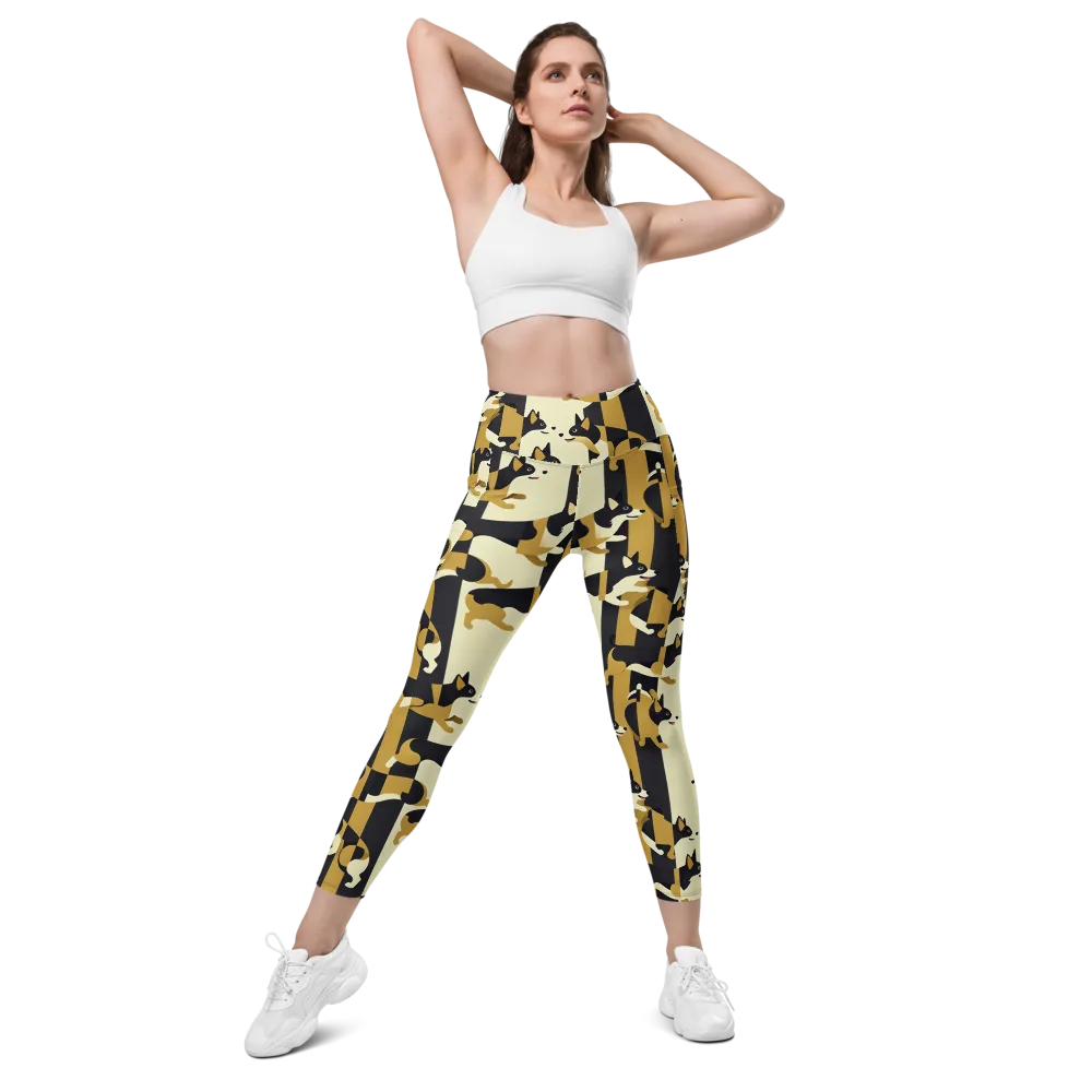 Gilded Hound on Leggings with Pockets — Front