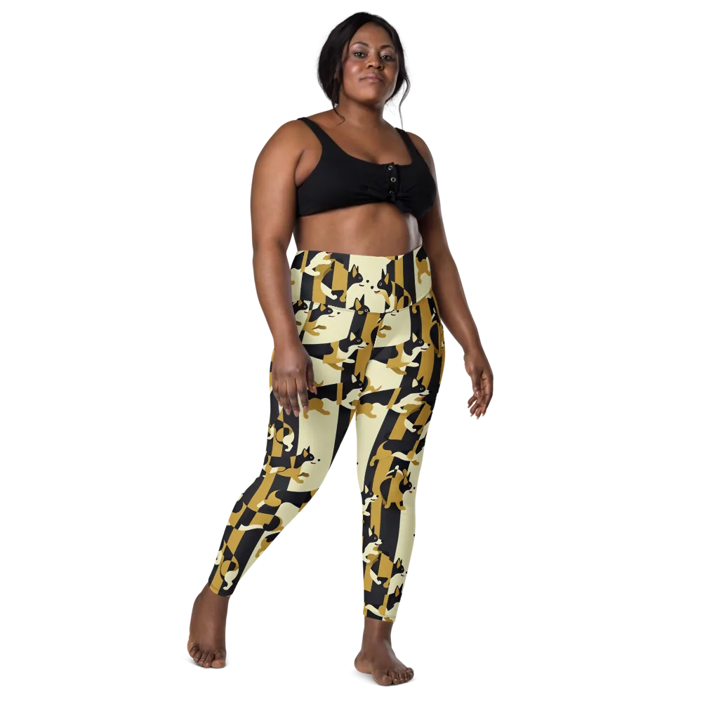 Gilded Hound on Leggings with Pockets — Front
