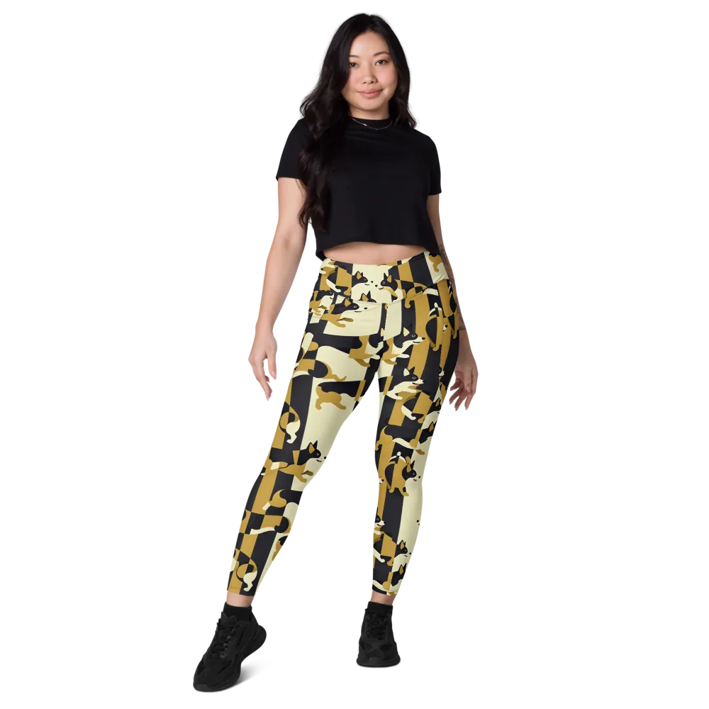 Gilded Hound on Leggings with Pockets — Front