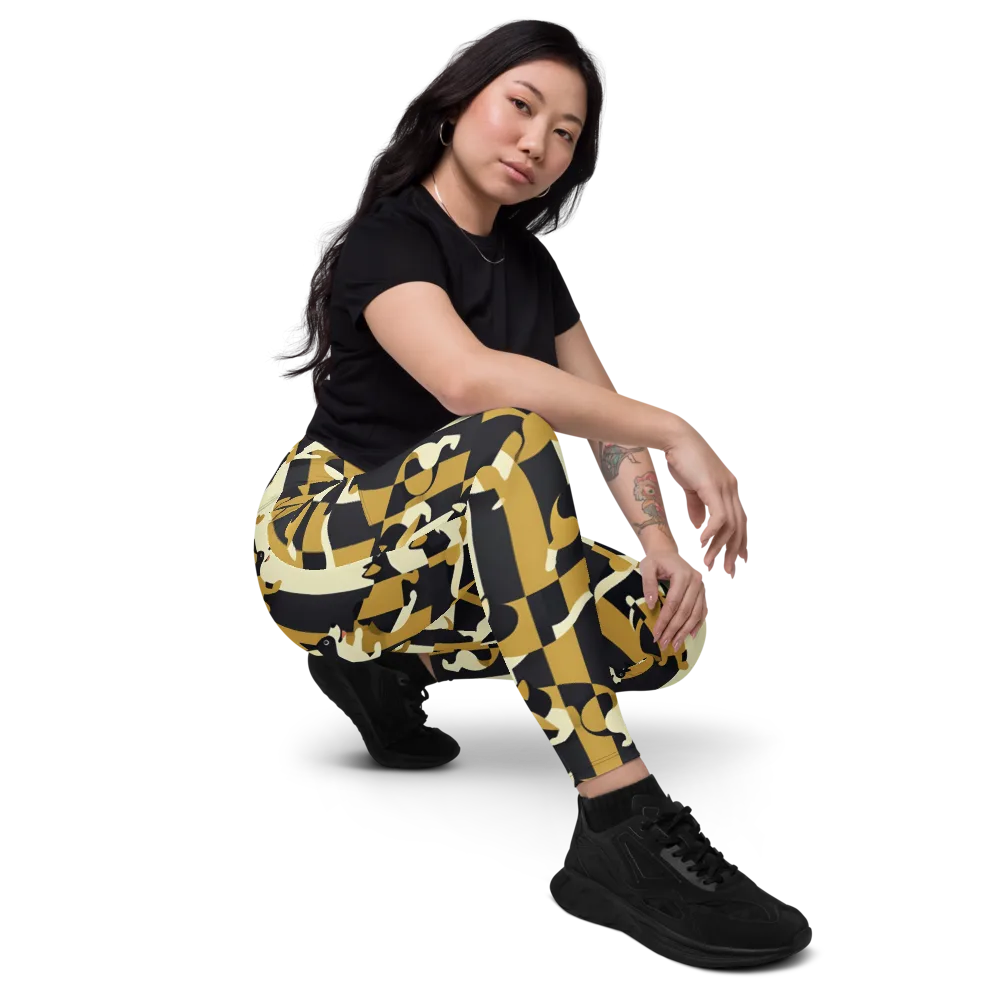 Gilded Hound on Leggings with Pockets — Right Front