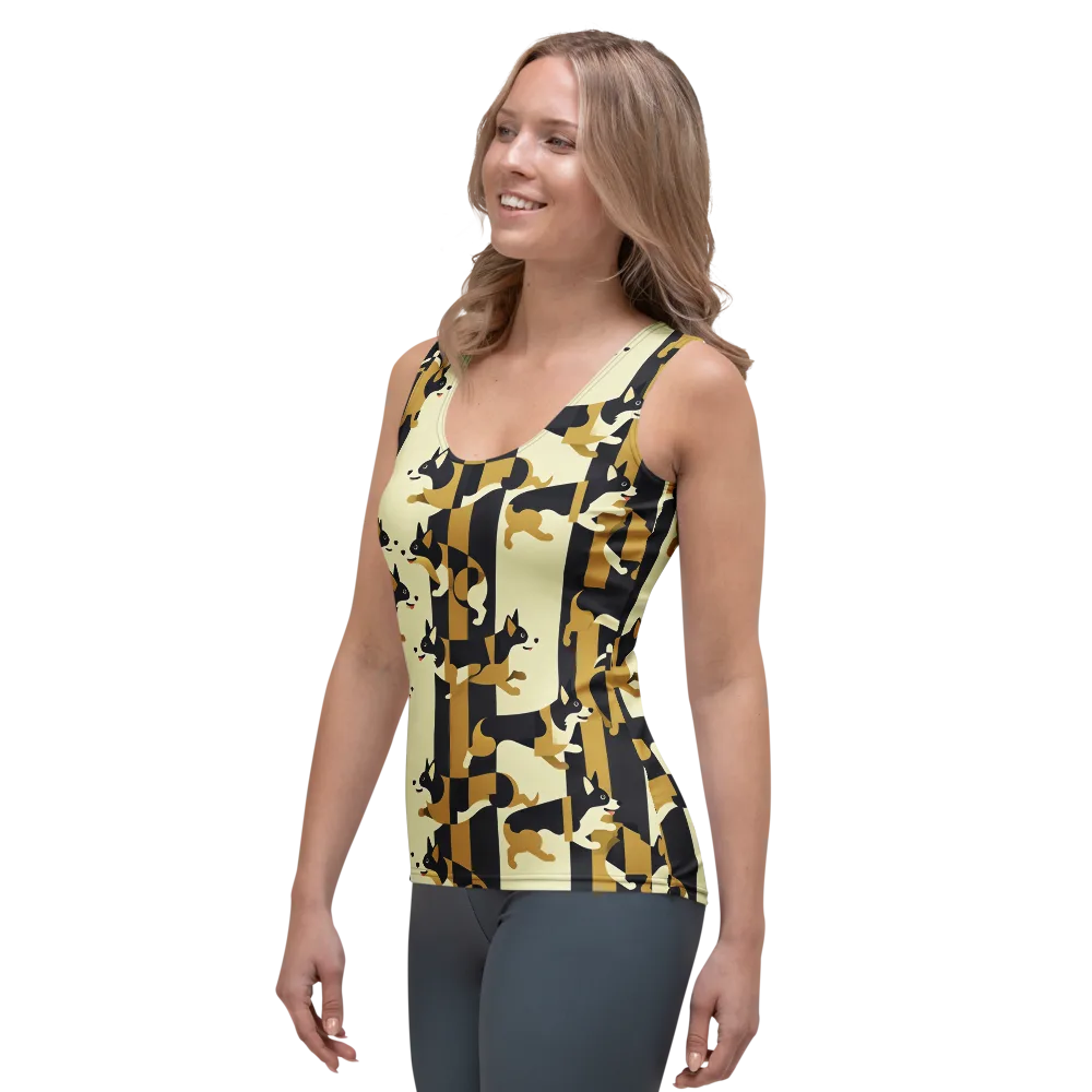 Gilded Hound on Women's Tank Top — Left Front