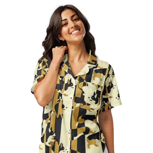 Gilded Hound on a Women's Short Sleeve Pajama Top