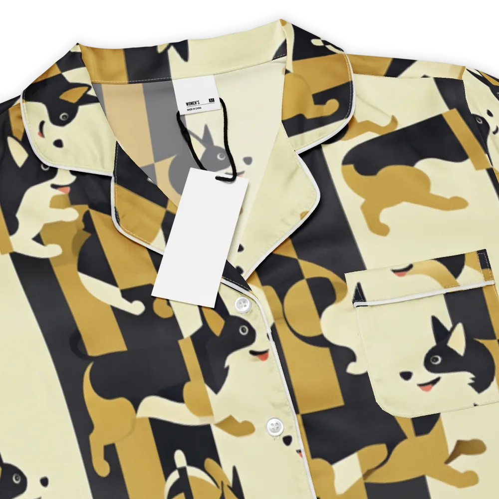 Gilded Hound on Women's Short Sleeve Pajama Top — Product details