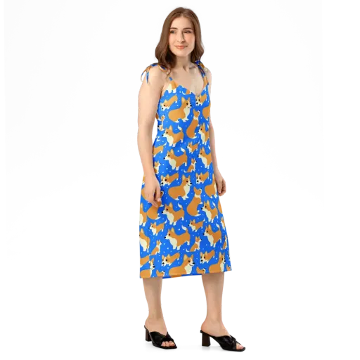 Corgi Snowglobe on a Slip Dress