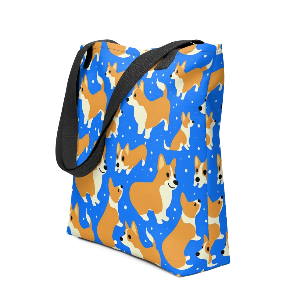 Corgi Snowglobe on Tote Bag — Front