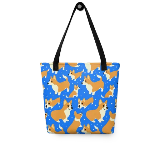 Corgi Snowglobe on a Tote Bag
