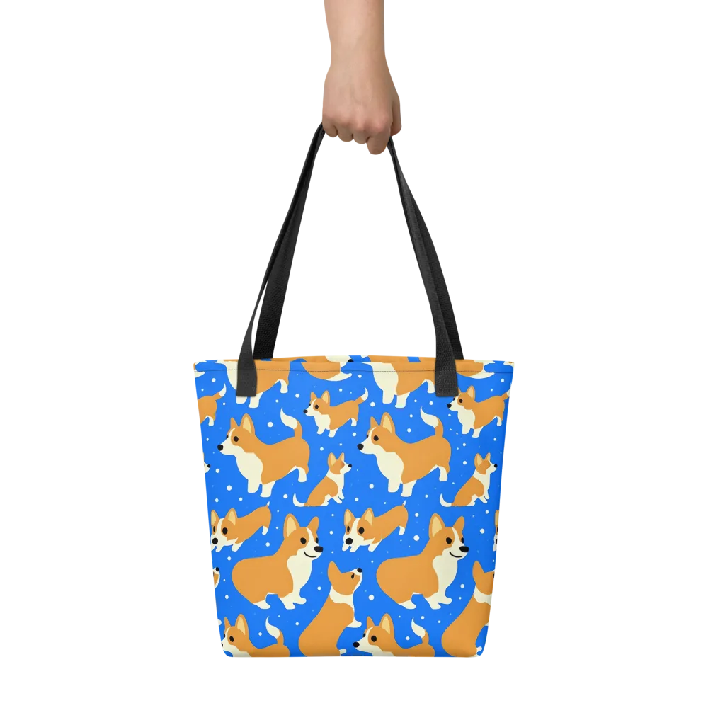 Corgi Snowglobe on Tote Bag — Front