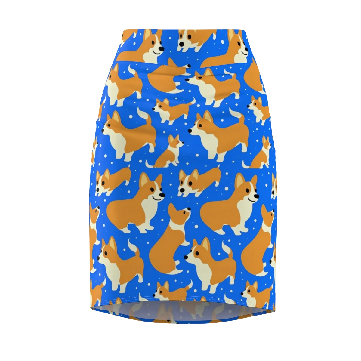 Corgi Snowglobe on Pencil Skirt — Front